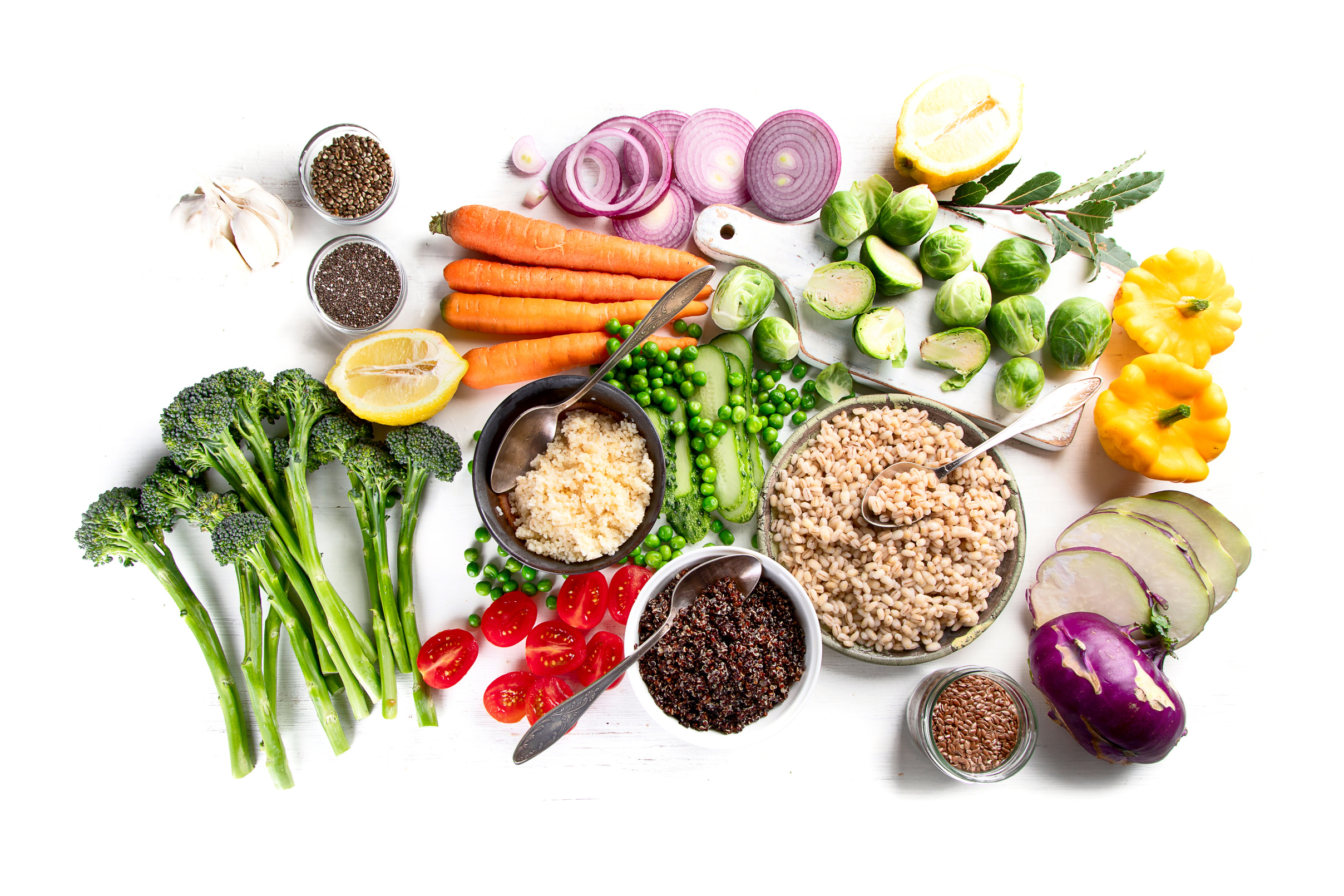 Healthy food cooking. Clean, vegan, vegetarian balanced eating.